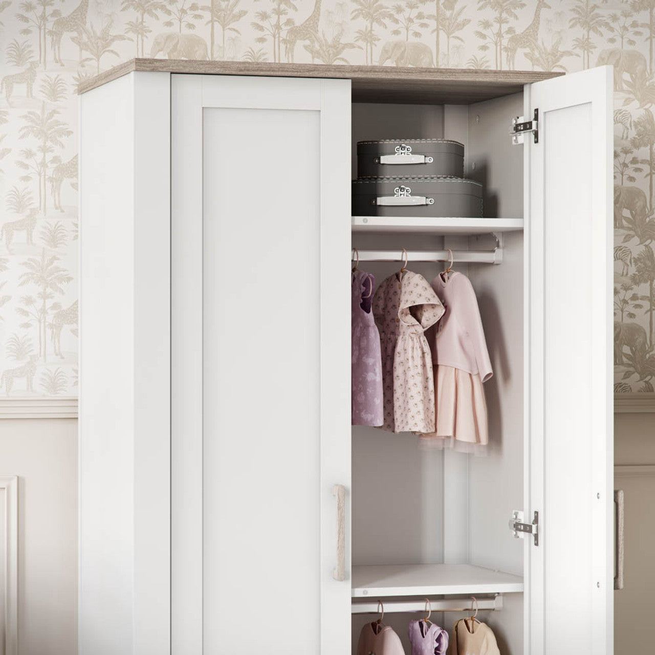 Silver Cross Valencia Complete Nursery Set | White/Natural Ash