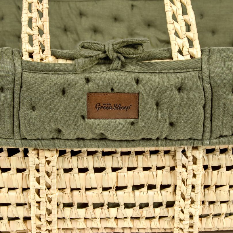 The Little Green Sheep Organic Dimple Quilted Moses Basket & Mattress | Juniper