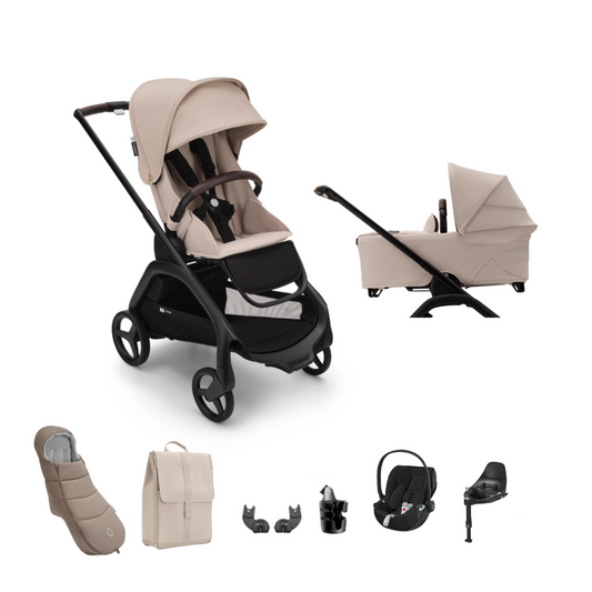 Bugaboo Dragonfly & Cybex Cloud T Ultimate Travel System Bundle | Desert Taupe