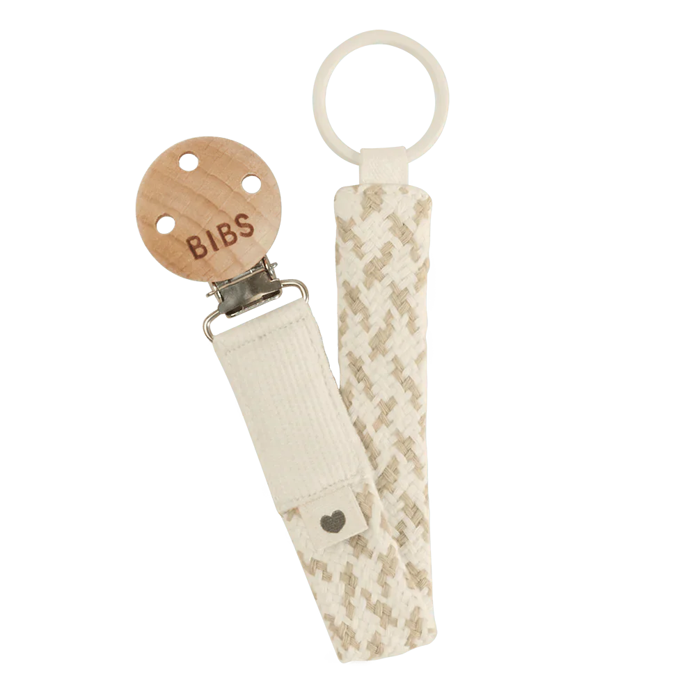 BIBS Pacifier Clip Braided | Ivory/Vanilla