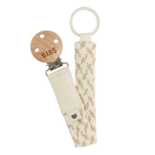 BIBS Pacifier Clip Braided | Ivory/Vanilla
