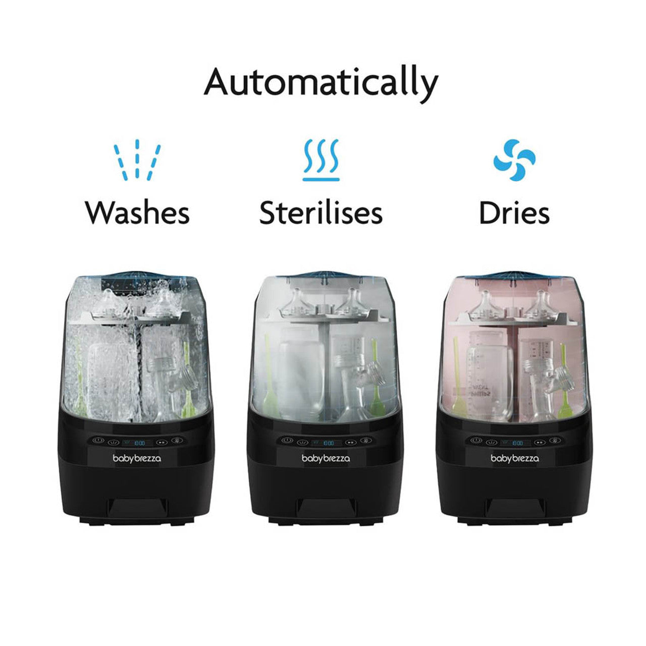 Baby Brezza Bottle Washer Pro & Formula Pro Advanced Bottle Maker | Black