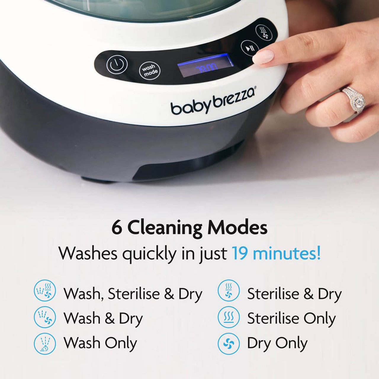 Baby Brezza Bottle Washer Pro & Formula Pro Advanced Bottle Maker | Black