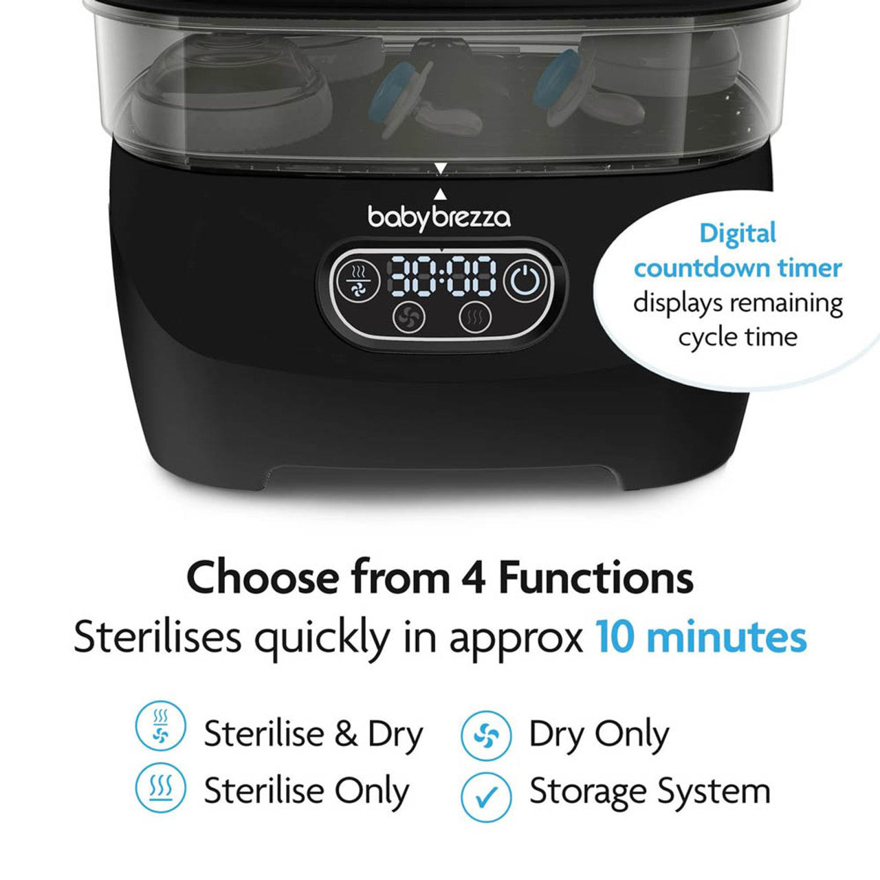 Baby Brezza Steriliser Dryer Advanced | All Black