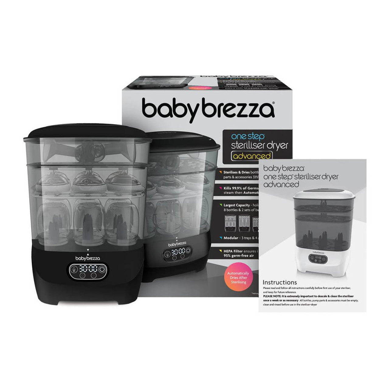 Baby Brezza Steriliser Dryer Advanced | All Black