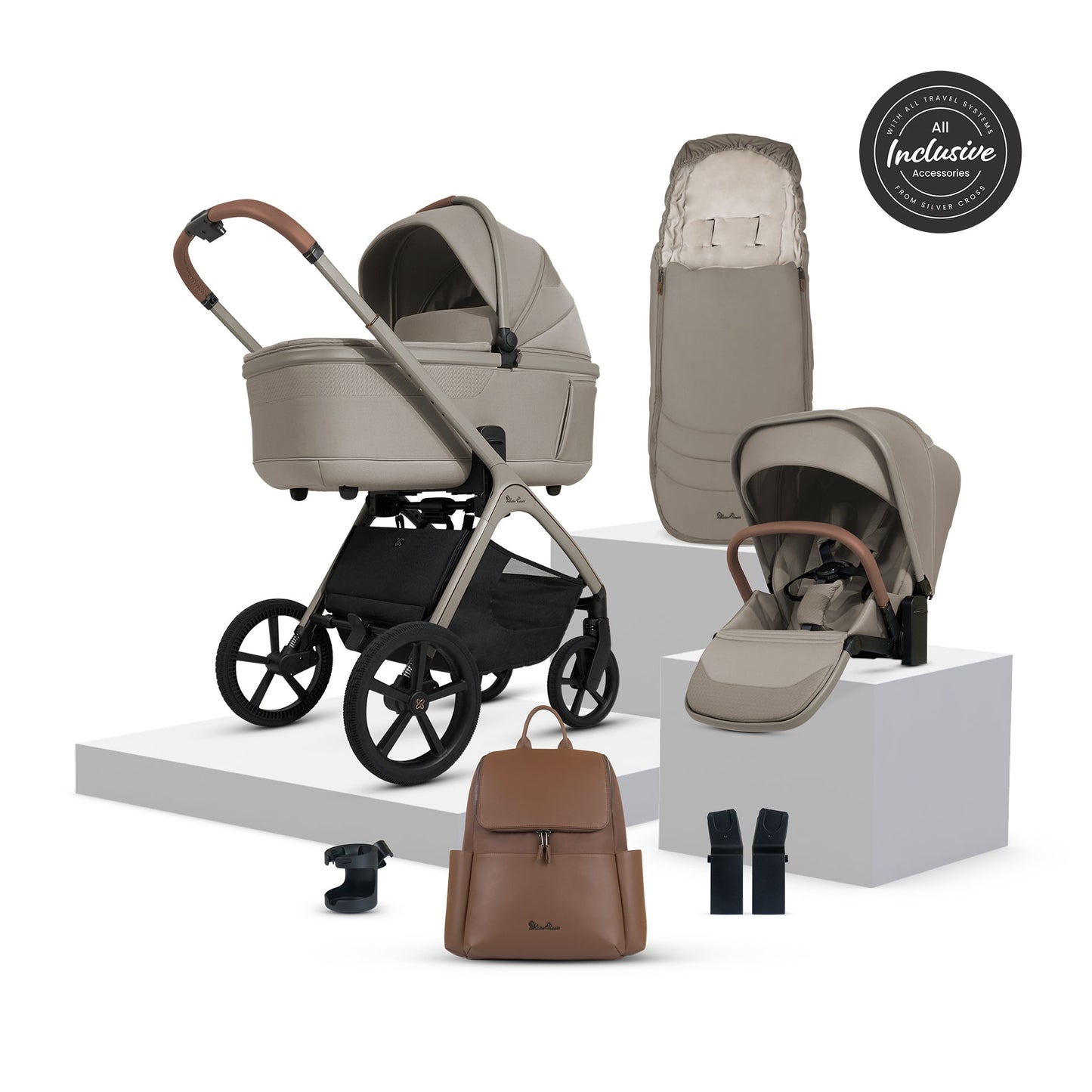Silver Cross Cove Pushchair Accessory Bundle | Champagne