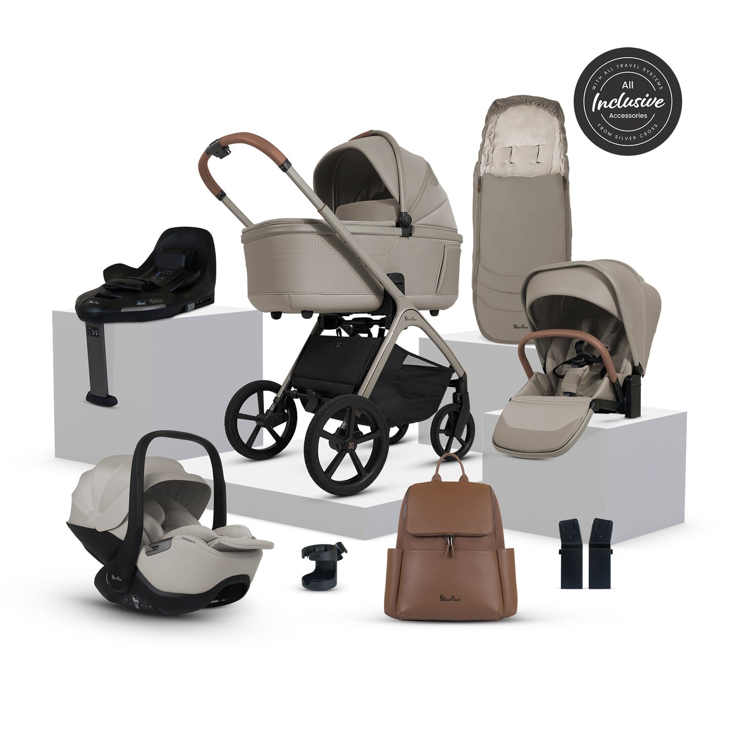 Silver Cross Cove Pushchair Ultimate 360 Bundle | Champagne