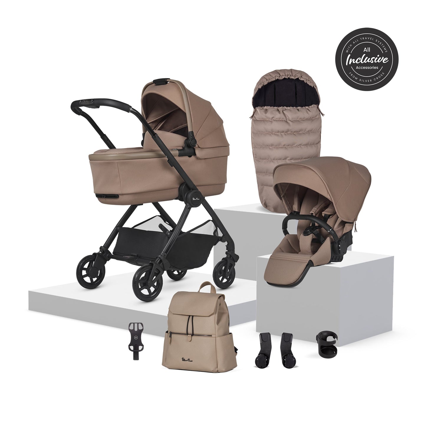 Silver Cross Dune 2 Pushchair & Accessory Bundle | Mocha
