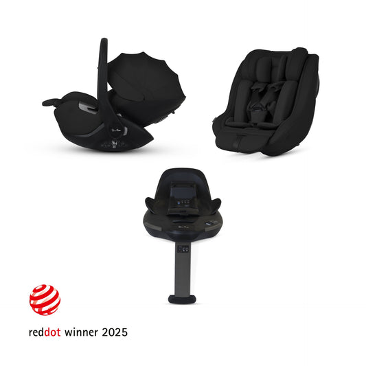 Silver Cross Complete Plus 360 Car Seat Package | Iconic Black