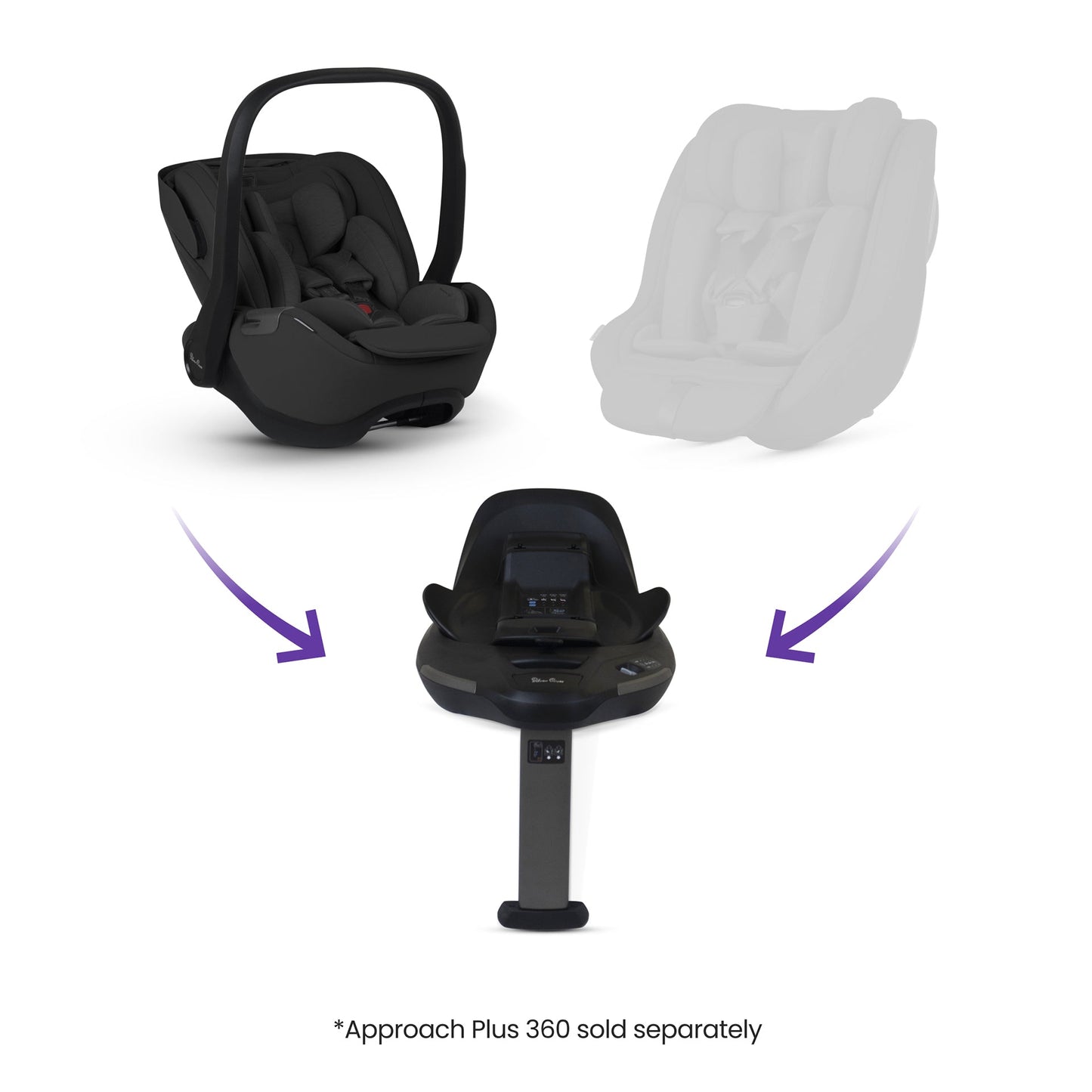 Silver Cross Glide Plus 360 Infant Car Seat and Base Plus 360 | Iconic Black