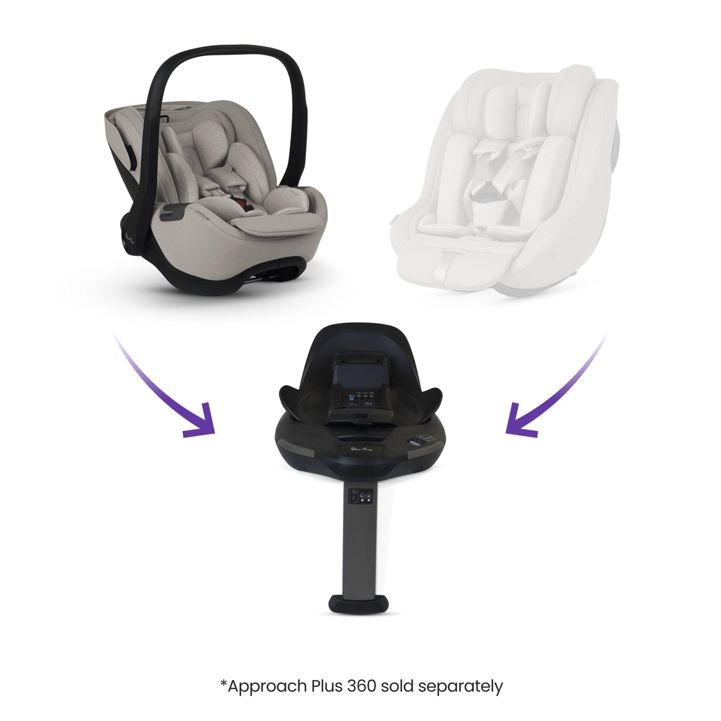 Silver Cross Glide Plus 360 Infant Car Seat and Base Plus 360 | Natural Taupe