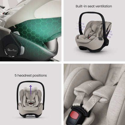 Silver Cross Glide Plus 360 Infant Car Seat and Base Plus 360 | Natural Taupe