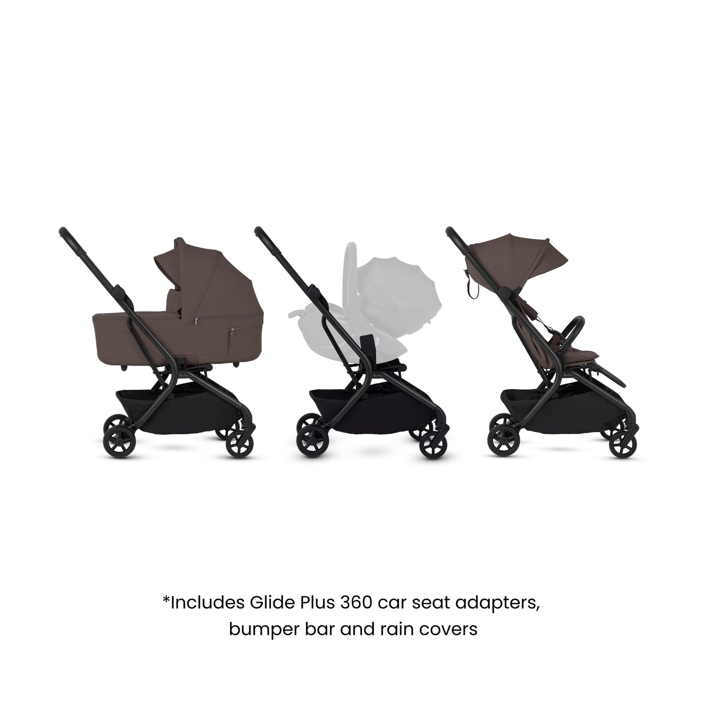 Silver Cross Nia Stroller & Carrycot | Chocolate