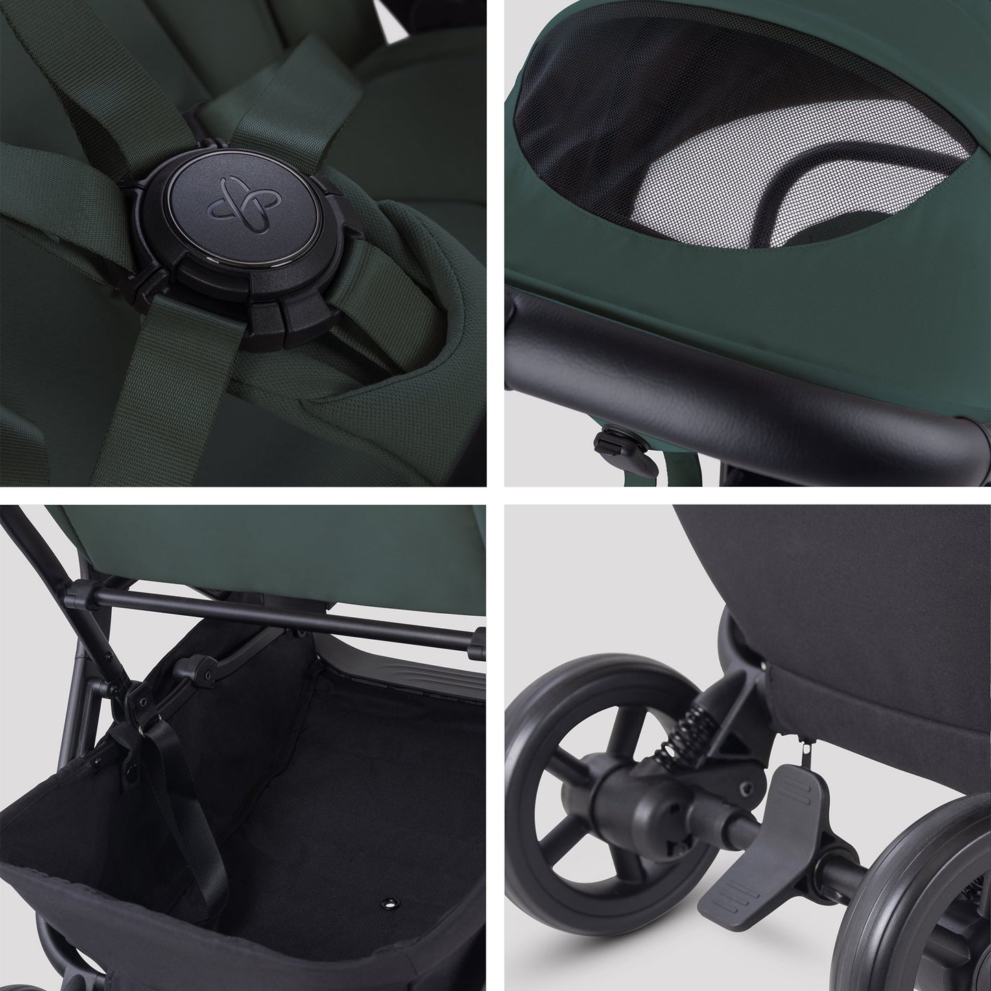 Silver Cross Nia Stroller & Carrycot | Conifer