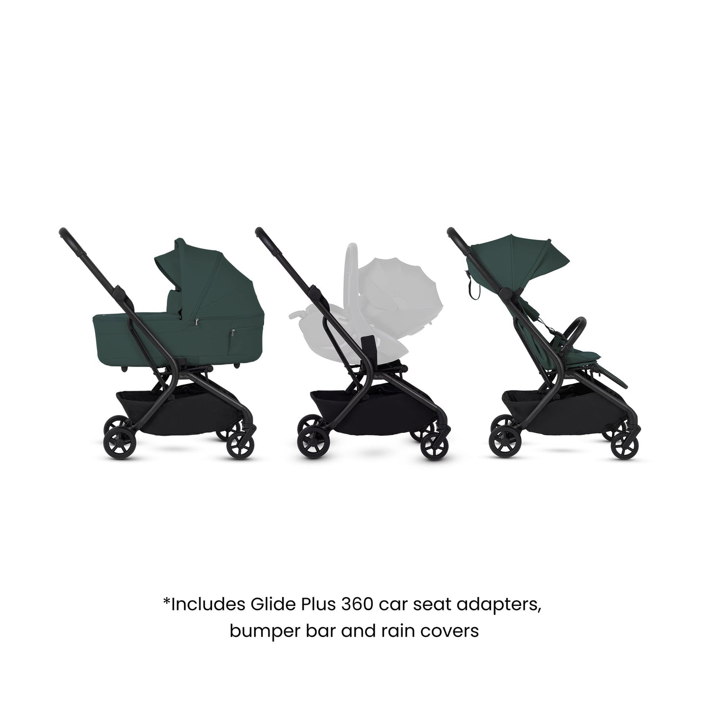 Silver Cross Nia Stroller & Carrycot | Conifer