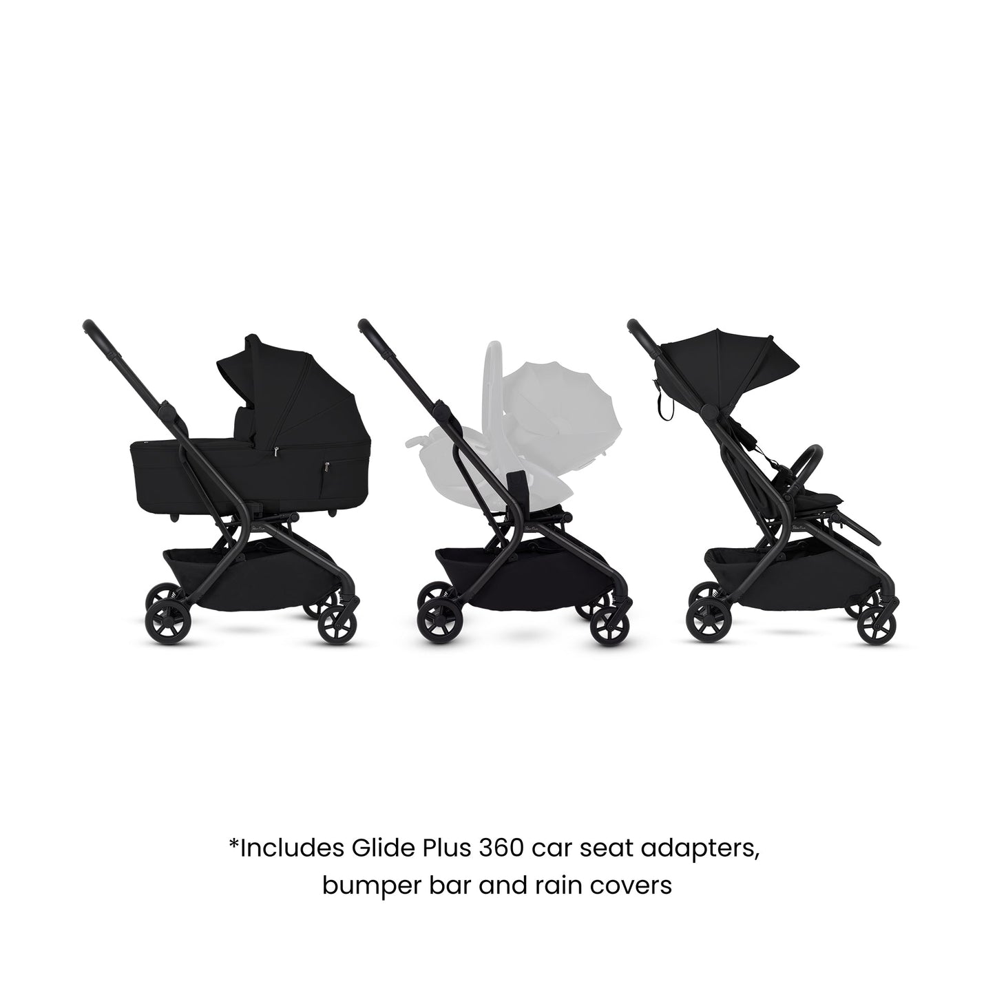 Silver Cross Nia Stroller & Carrycot | Onyx