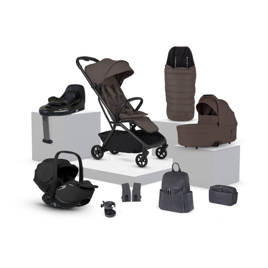Silver Cross Nia Travel System with Accessories Bundle | Chocolate