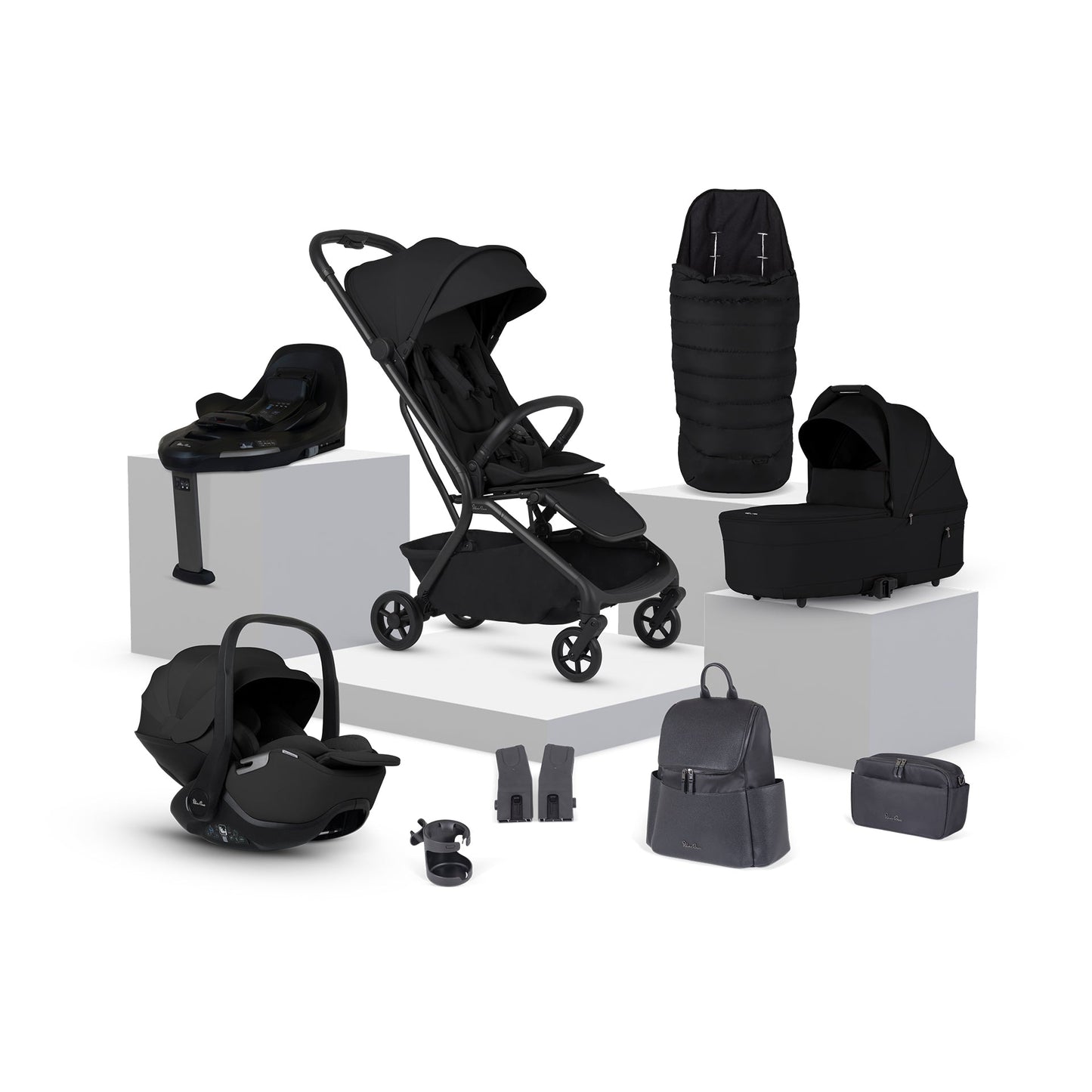 Silver Cross Nia Travel System with Accessories Bundle | Onyx