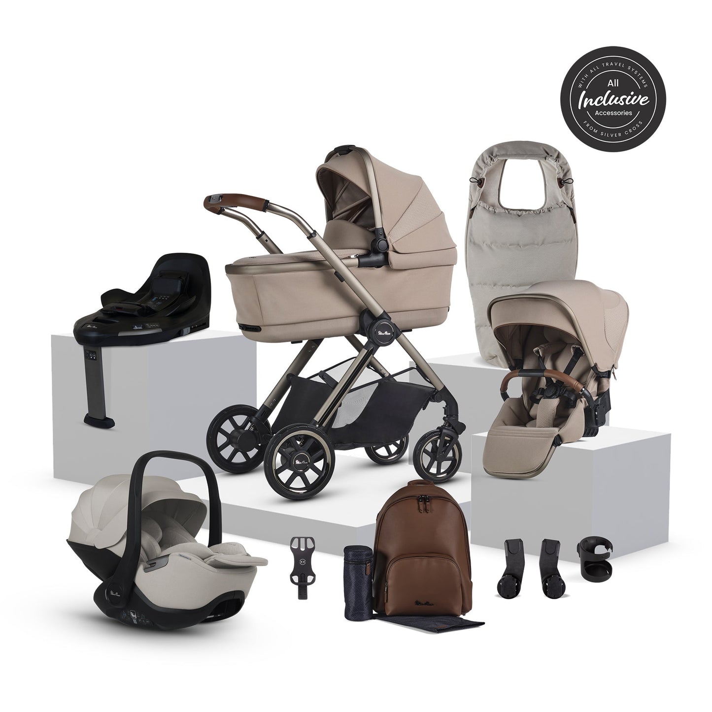 Silver Cross Special Edition Reef 2Ultimate 360 Car Seat Bundle Taupe | Frappe
