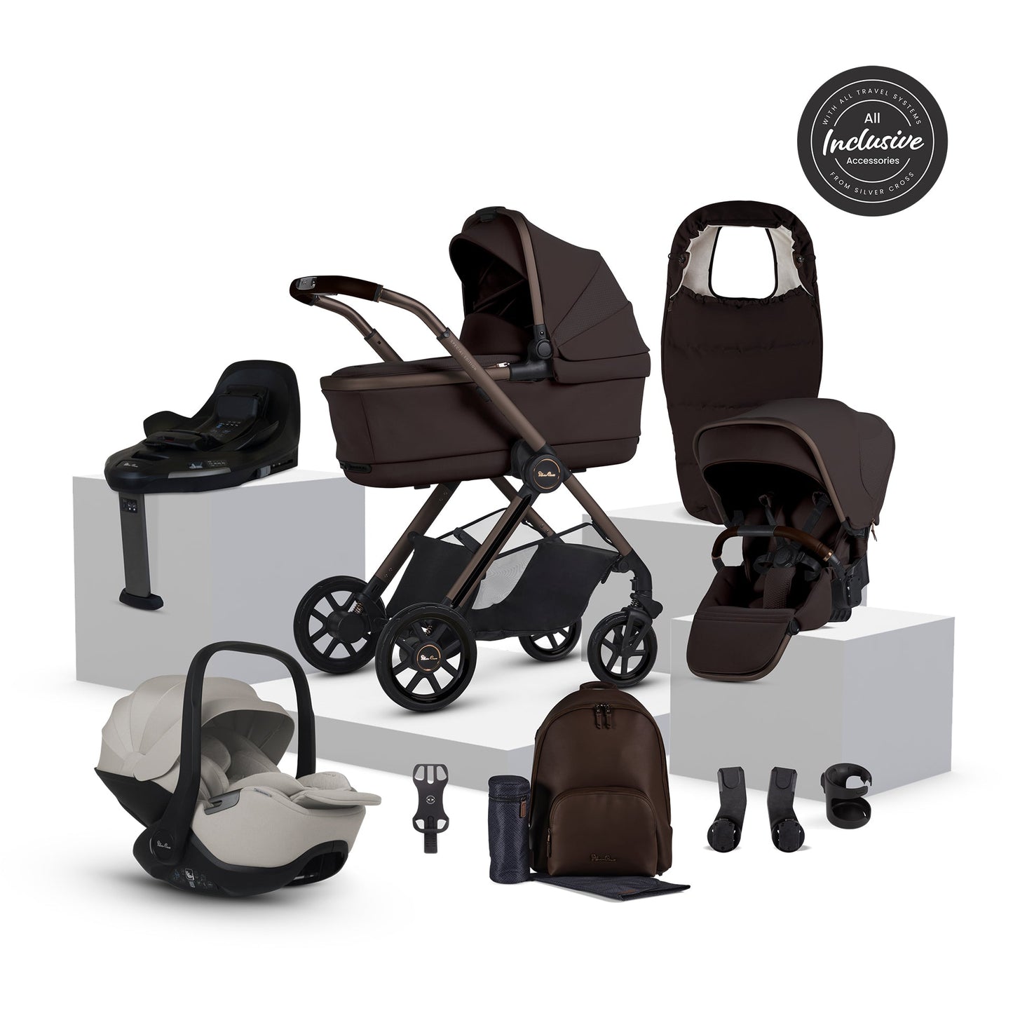 Silver Cross Special Edition Reef 2 Ultimate 360 Car Seat Bundle Taupe | Ganache