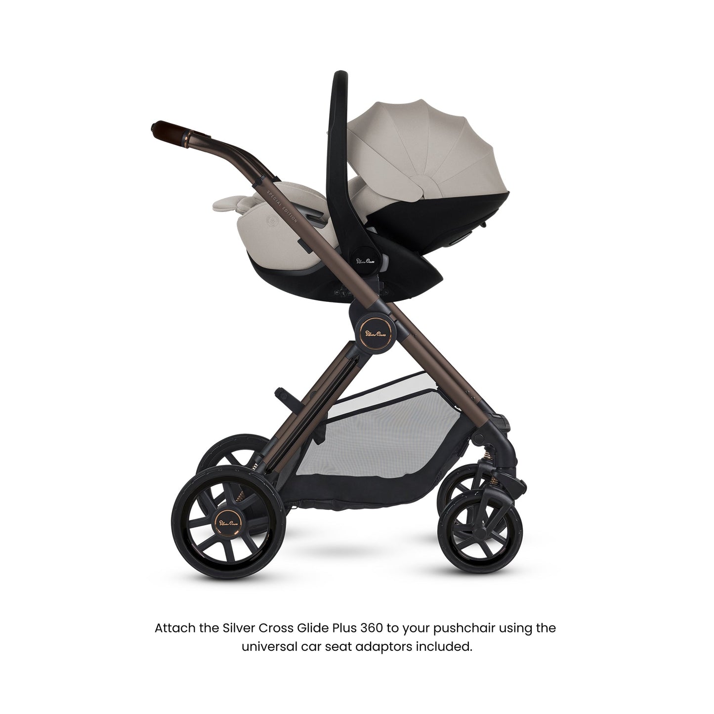 Silver Cross Special Edition Reef 2 Ultimate 360 Car Seat Bundle Taupe | Ganache