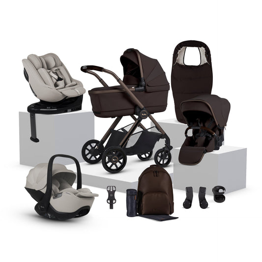 Silver Cross Reef 2 Special Edition Ultimate 360 Family Car Seat Bundle | Ganache