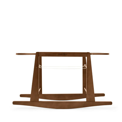 The Little Green Sheep Organic Dimple Quilted Moses Basket & Walnut Rocking Stand | Linen