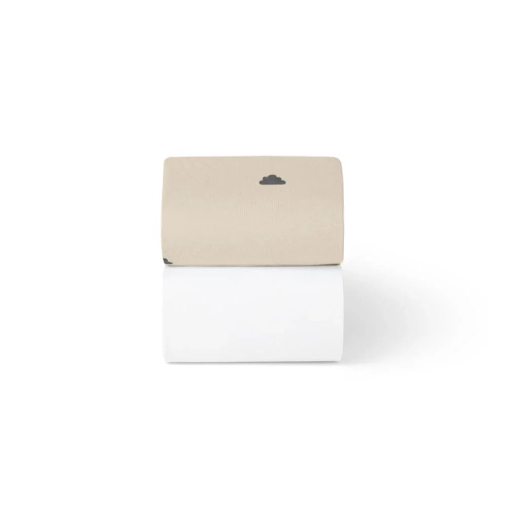 Snuz Cot & Cot Bed 2 Pack Fitted Sheet | Sand/Cloud