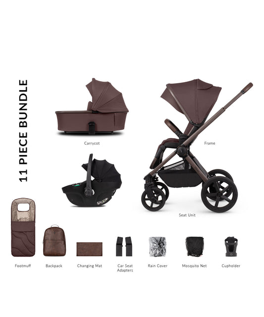 Venicci Upline 2 SE 3-in-1 Tiago Travel System | Burgundy