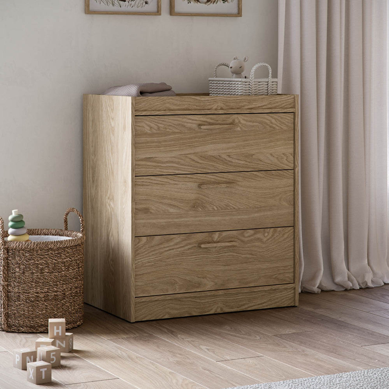 Silver Cross Geneva Complete Nursery Set | Natural Oak