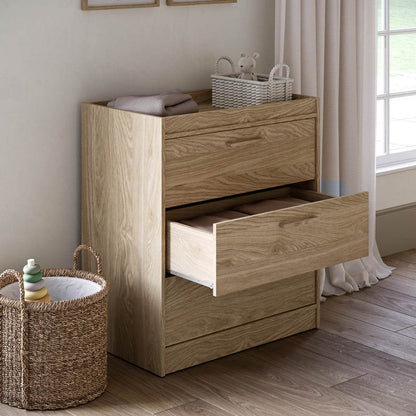Silver Cross Geneva Cot Bed & Dresser | Natural Oak