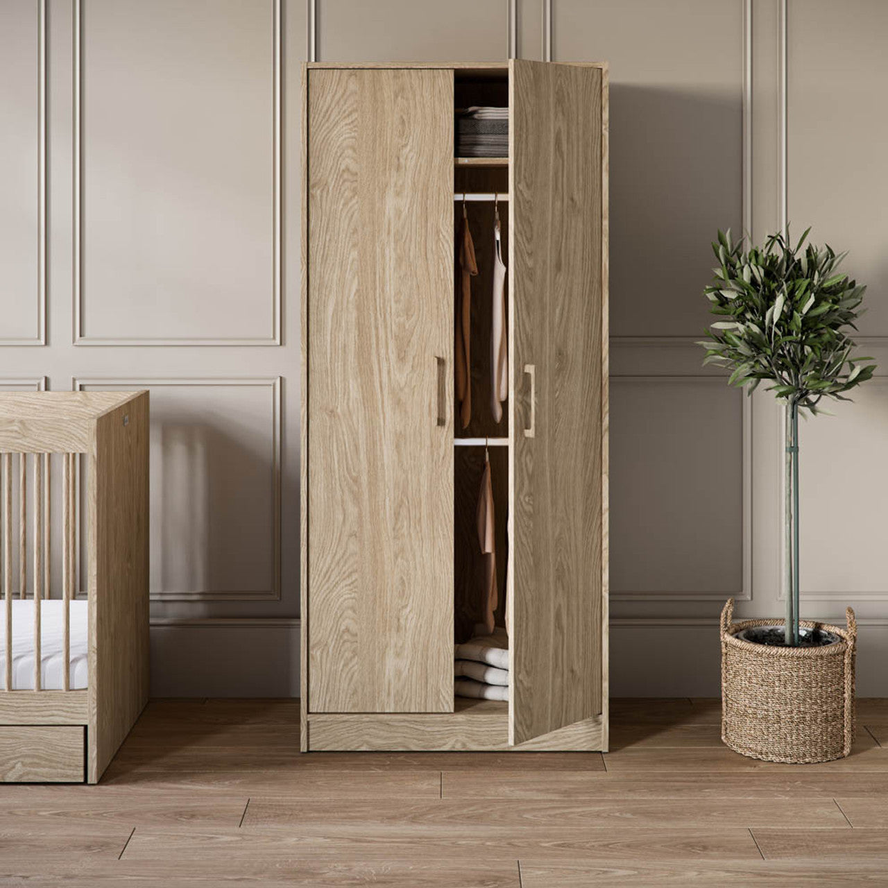 Silver Cross Geneva Complete Nursery Set | Natural Oak