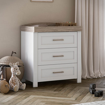 Silver Cross Valencia Complete Nursery Set | White/Natural Ash